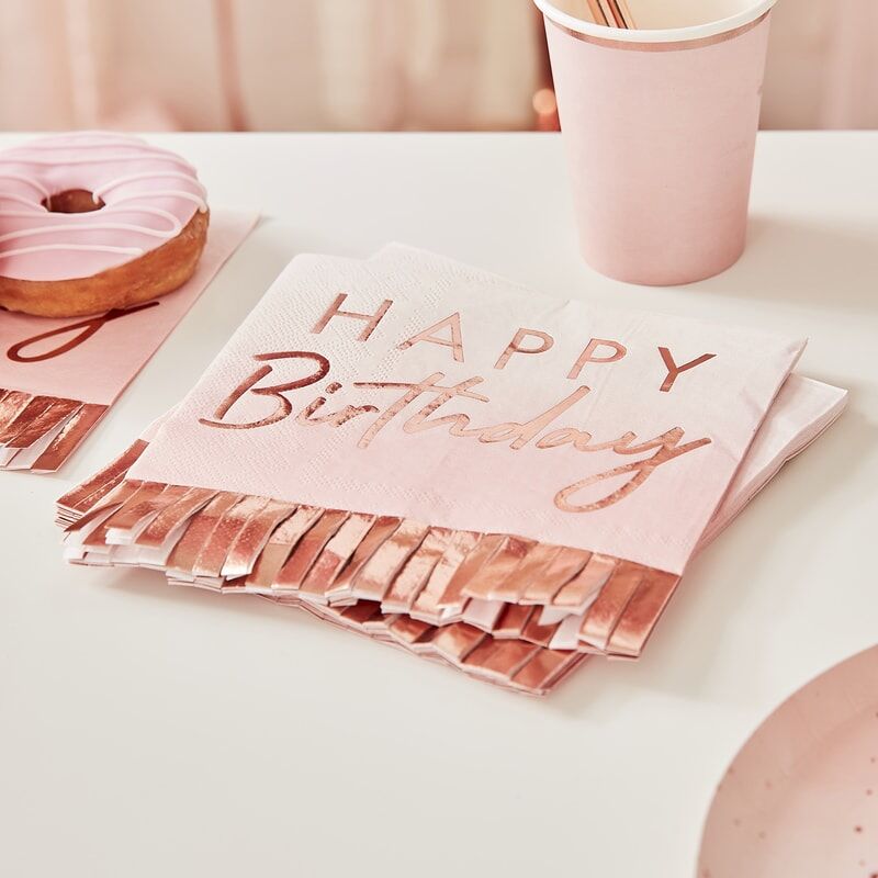 Servietter - Happy Birthday Fringe